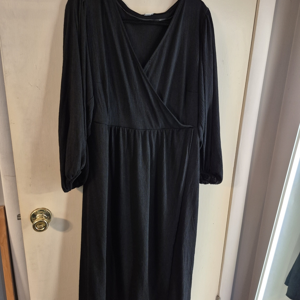 Ava & Viv Elegant Black Wrap Dress